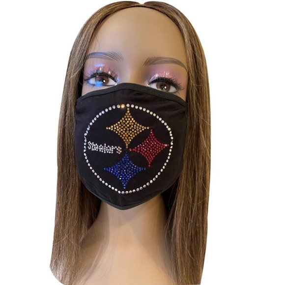 Pittsburgh Steelers Bling Rhinestone Face Mask Front Logo - Picture 1 of 10